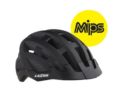 LAZER Compact DLX MIPS Helmet, Black, Uni-Adult