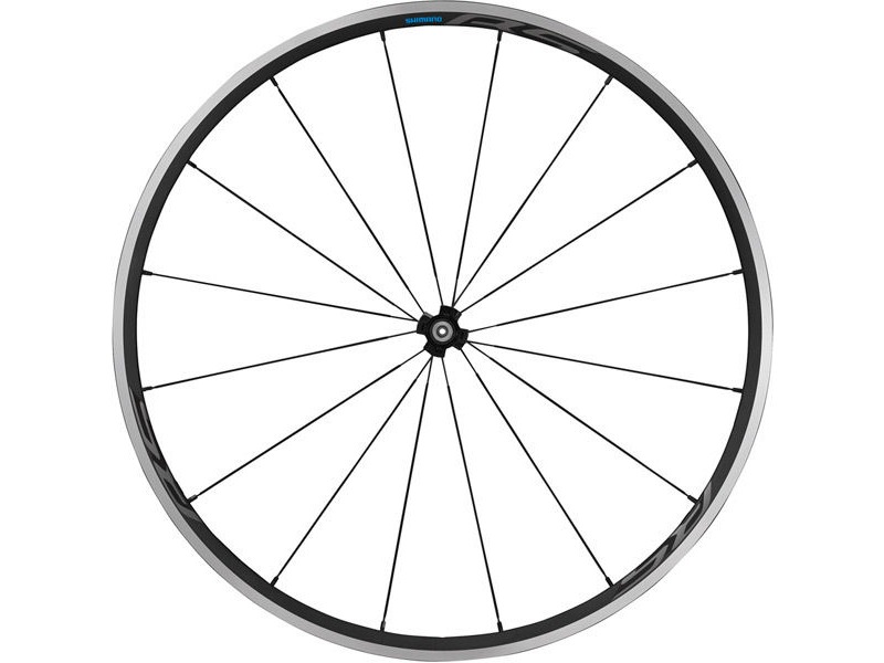 SHIMANO WH-RS300 clincher wheel, 100 mm Q/R axle, front, black click to zoom image