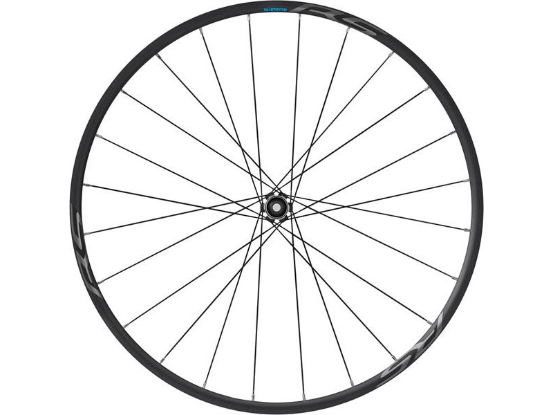 SHIMANO WH-RS370 tubeless compatible clincher wheel, 12 x 100 mm thru axle, front, black click to zoom image
