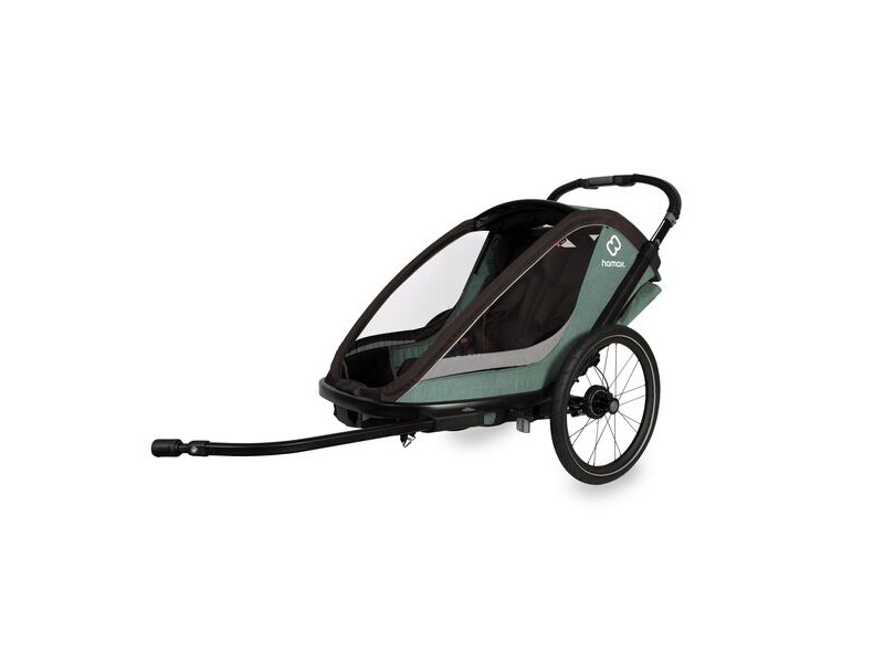 HAMAX Cocoon Twin Child Bike Trailer Green/Black click to zoom image