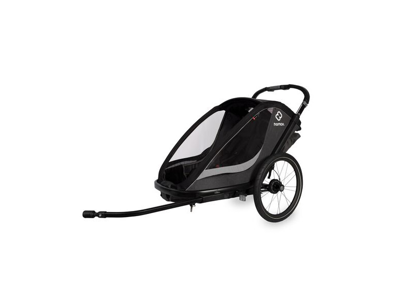 HAMAX Cocoon Twin Child Bike Trailer Grey/Black click to zoom image