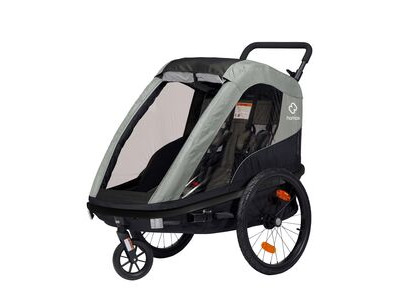 HAMAX Avenida Twin Child Bike Trailer Olive Green Twin