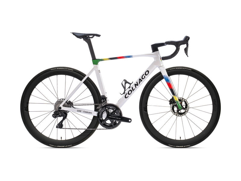 COLNAGO V5rs Disc 2025 Carbon Road Complete Bike Dura Ace Di2 White World Champ click to zoom image