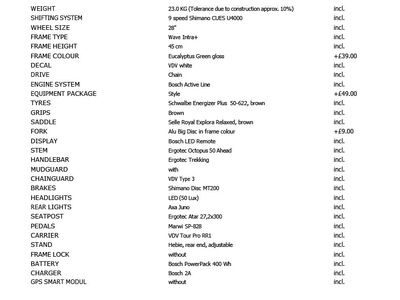 VELO DE VILLE AEB 200 Classic 9 spd Cues, Bosch Active click to zoom image