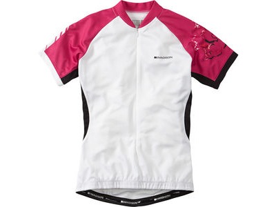 MADISON Keirin women's short sleeve jersey, white / very berry
