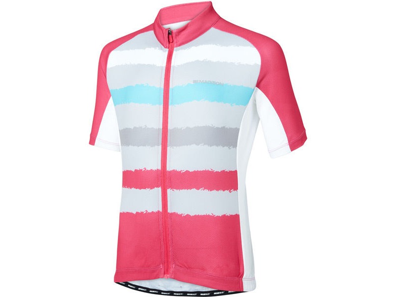MADISON Sportive youth short sleeve jersey, torn stripes berry/silver grey click to zoom image
