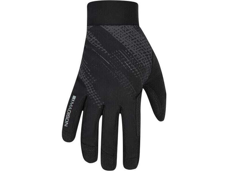 MADISON Flux Waterproof Trail Gloves, black perforated bolts click to zoom image